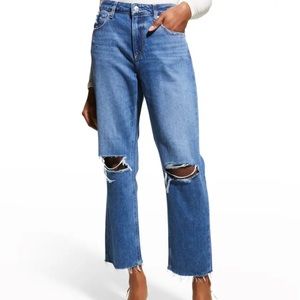 Paige Noella Distressed Straight Leg Jeans